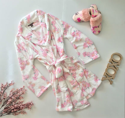 Imagen de Victoria's Secret Robe  Bata Blanca Flores Rosas XS